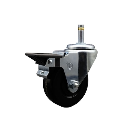 Service Caster 3.5'' Phenolic Wheel Swivel 7/16'' Grip Ring Stem Caster with Brake SCC-GR20S3514-PHS-PLB-716138